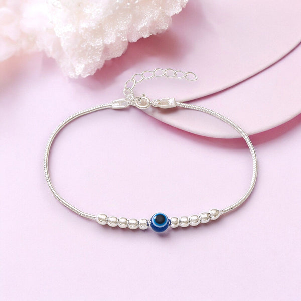 925 Sterling Silver Evil Eye Adjustable Bracelet for Women - Taraash