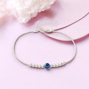 925 Sterling Silver Evil Eye Adjustable Bracelet for Women - Taraash