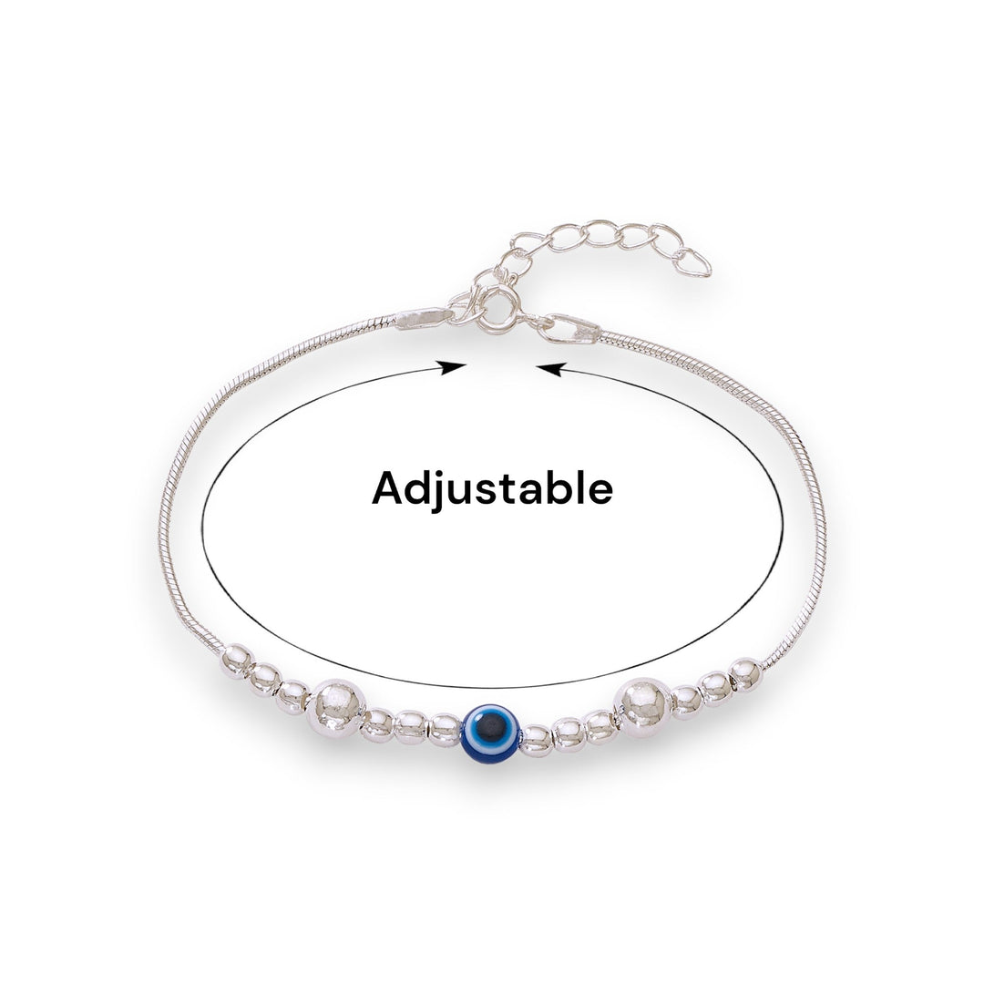 Multi Enamelled Evil Eye Sterling Silver Bracelet – Kompsós