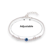 925 Sterling Silver Evil Eye Adjustable Bracelet for Women - Taraash