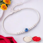 Load image into Gallery viewer, 925 Sterling Silver Evil Eye Beaded Adjustable Rakhi for Brother - Taraash
