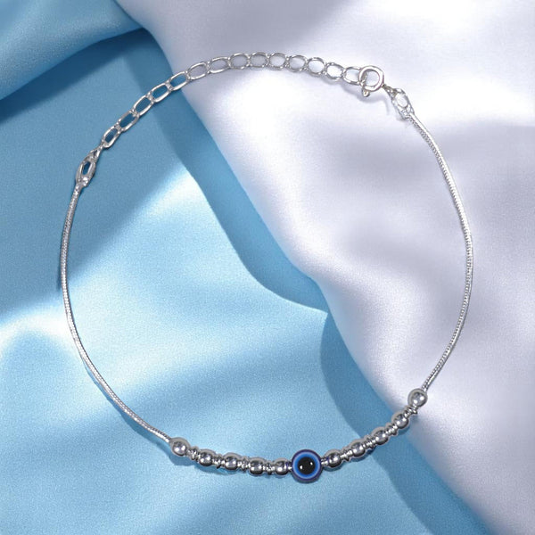 925 Sterling Silver Evil Eye Beaded Chain Bracelet for Women - Taraash