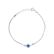 925 Sterling Silver Evil Eye Beaded Chain Bracelet Rakhi for Brother - Taraash