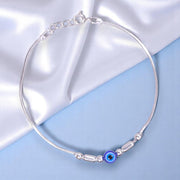 925 Sterling Silver Evil Eye Beaded with Multi Silver Beads 7.5