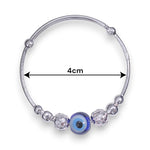 Load image into Gallery viewer, 925 Sterling Silver Evil Eye Beads Nazariya Bangle for Kids - Taraash
