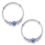 Load image into Gallery viewer, 925 Sterling Silver Evil Eye Beads Nazariya Bangle for Kids - Taraash
