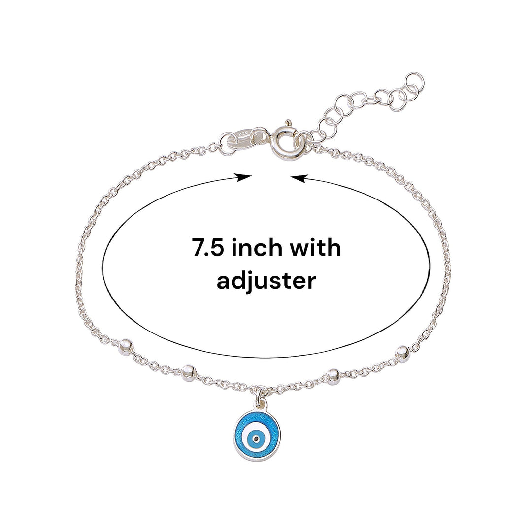 925 Sterling Silver Evil Eye Charm Bracelet For Women - Taraash