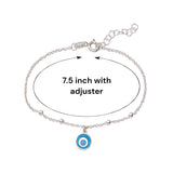 925 Sterling Silver Evil Eye Charm Bracelet For Women - Taraash