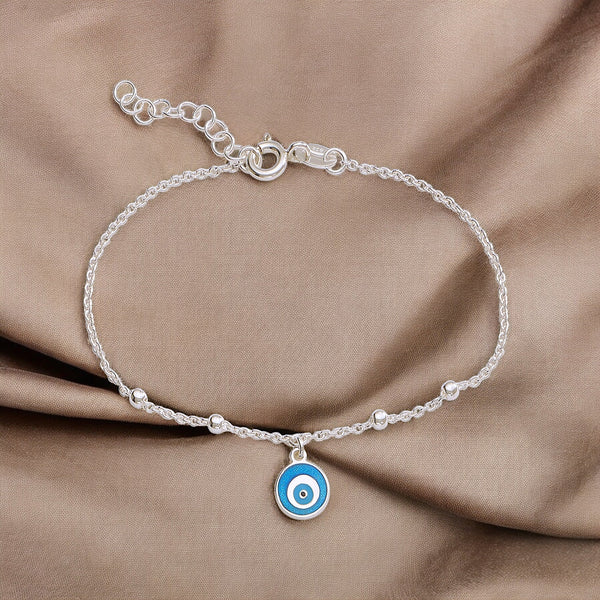 925 Sterling Silver Evil Eye Charm Bracelet For Women - Taraash