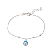 925 Sterling Silver Evil Eye Charm Bracelet For Women - Taraash