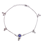 925 Sterling Silver Evil Eye Charm Single Anklets for Women - Taraash