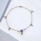 925 Sterling Silver Evil Eye Charm Single Anklets for Women - Taraash