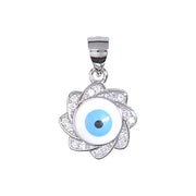 925 Sterling Silver Evil Eye Flower Pendant with Sparkling Cubic Zirconia For Womens - Taraash