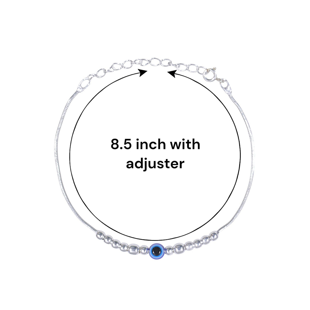 925 Sterling Silver Evil Eye Multi Beaded Bracelet for Women - Taraash