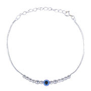 925 Sterling Silver Evil Eye Multi Beaded Bracelet for Women - Taraash