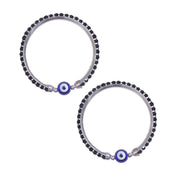 925 Sterling Silver Evil Eye Nazariya Bangle for Kids - Taraash