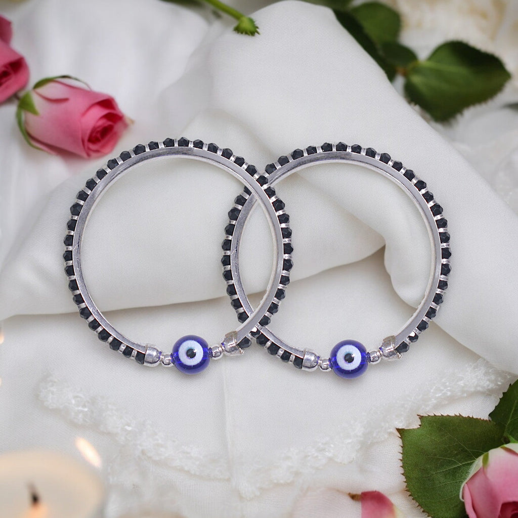 925 Sterling Silver Evil Eye Nazariya Bangle for Kids