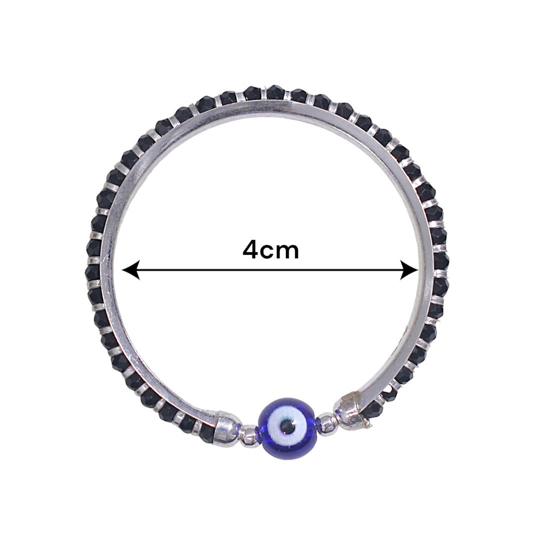 925 Sterling Silver Evil Eye Nazariya Bangle for Kids - Taraash