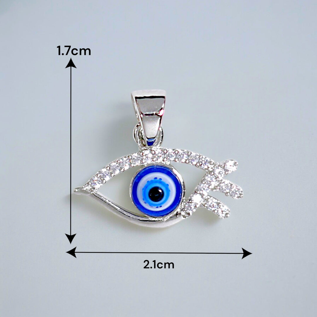 925 Sterling Silver Eye Design Pendant with CZ For Unisex - Taraash