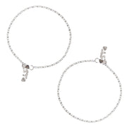 925 Sterling Silver Fancy Chain with Charms Anklet - Taraash