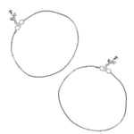 Load image into Gallery viewer, 925 Sterling Silver Fancy Plain Chain With Beads Anklet for Women - Taraash
