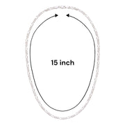 925 Sterling Silver Figaro 15 inch Chains for Kids - Taraash