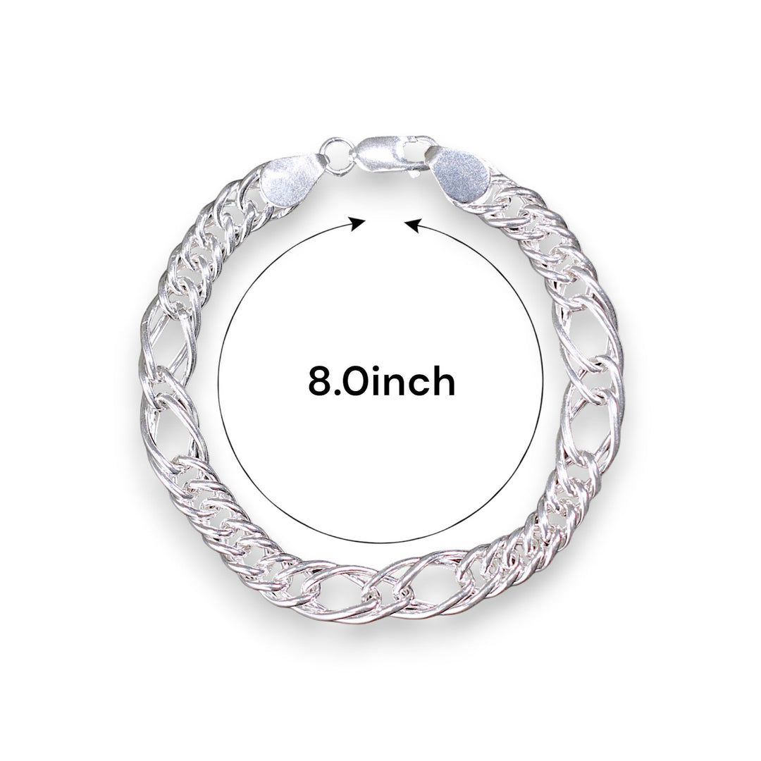 925 Sterling Silver Figaro Chains Bracelet For Mens - Taraash