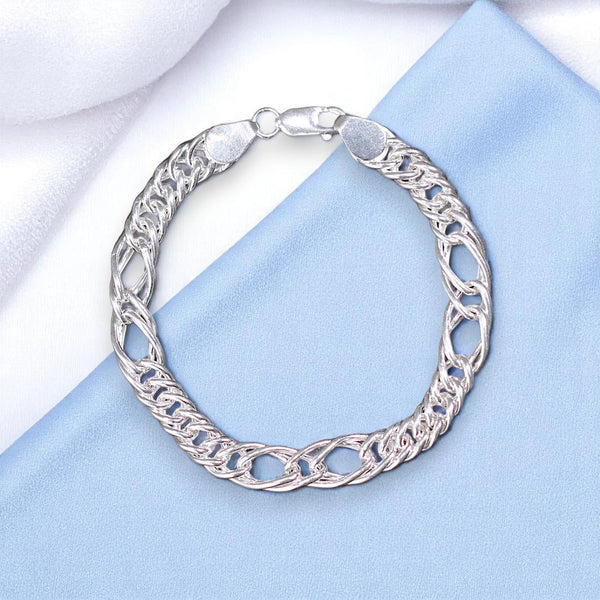 925 Sterling Silver Figaro Chains Bracelet For Mens - Taraash