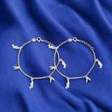 925 Sterling Silver Fish Charm Chain Anklets for Girls - Taraash