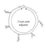 925 Sterling Silver Fish Charm Chain Anklets for Girls - Taraash