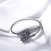 925?áSterling?áSilver?áFloral?áCluster?áWomen?áSilver?áBangle - Taraash