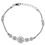 925 Sterling Silver Floral CZ Link Bracelet for Women - Perfect Valentine's Day Gift - Taraash