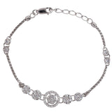 925 Sterling Silver Floral CZ Link Bracelet for Women - Perfect Valentine's Day Gift - Taraash
