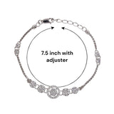 925 Sterling Silver Floral CZ Link Bracelet for Women - Perfect Valentine's Day Gift - Taraash