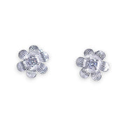 925 Sterling Silver Floral CZ Stud Earrings for Women - Taraash