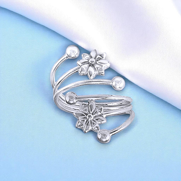 925 Sterling Silver Floral Openable Single Toe Ring for Women - Taraash