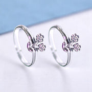 925 Sterling Silver Floral Oxidised Openable Toe Ring for Women - Taraash