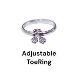 925 Sterling Silver Floral Oxidised Openable Toe Ring for Women - Taraash