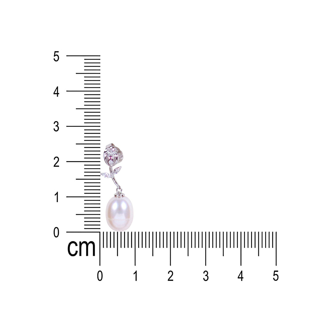 925 Sterling Silver Floral & Pearl Drop CZ Jewelry Set for Women - Taraash