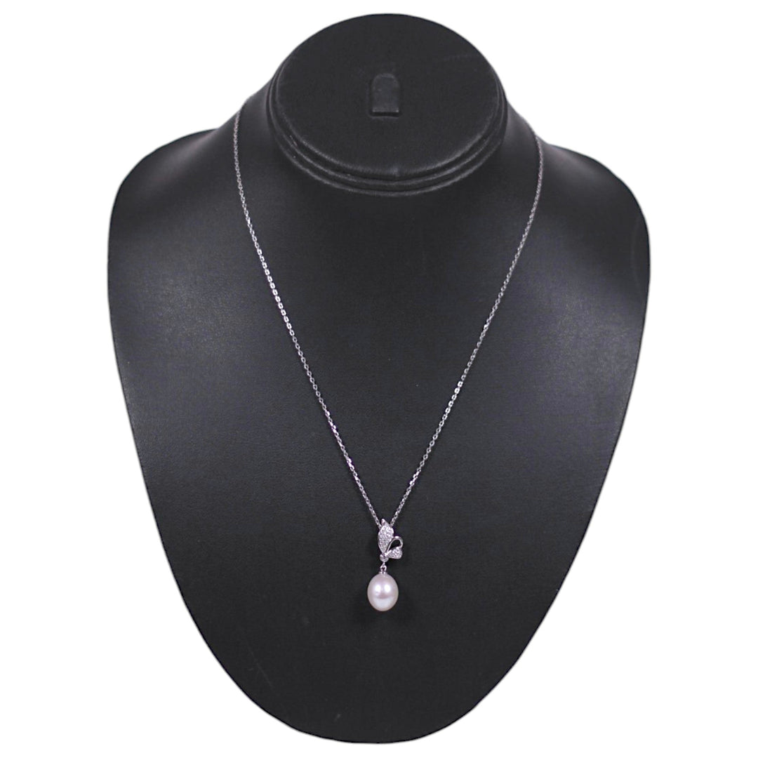 925 Sterling Silver Flower & Pearl Drop CZ Jewelry Set for Women - Taraash