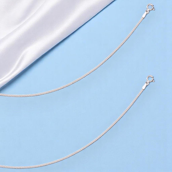 925 Sterling Silver Fox Tail Chain Anklet for Women - Taraash