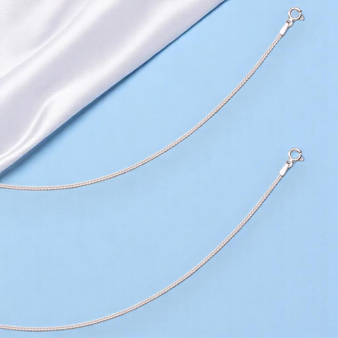 925 Sterling Silver Fox Tail Chain Anklet for Women - Taraash