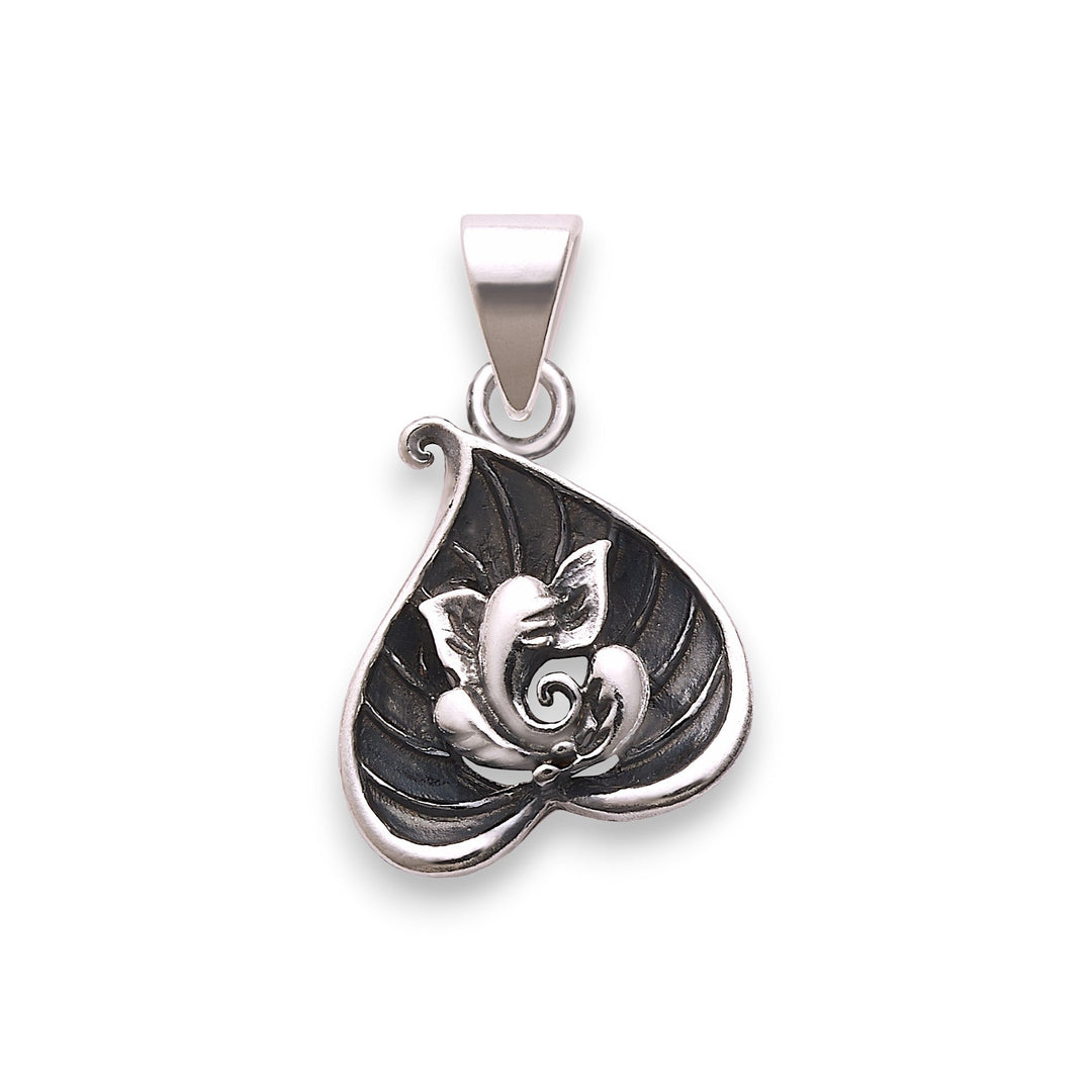 925 Sterling Silver Ganesha Leaf Pendant For Men & Women - Taraash