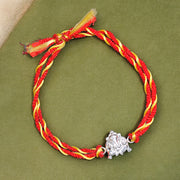 925 Sterling Silver Ganpati Thread Rakhi for Brother - Taraash