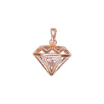 Load image into Gallery viewer, 925 Sterling Silver Geometric Rose Gold Inverted Pyramid Pendant with CZ for women - Taraash
