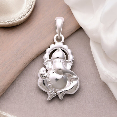 925 Sterling Silver God Ganapati Pendant For Men & Women - Taraash