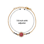 Load image into Gallery viewer, 925 Sterling Silver Gold Plated Black Bead Pink Charm Bracelet for Women - Taraash
