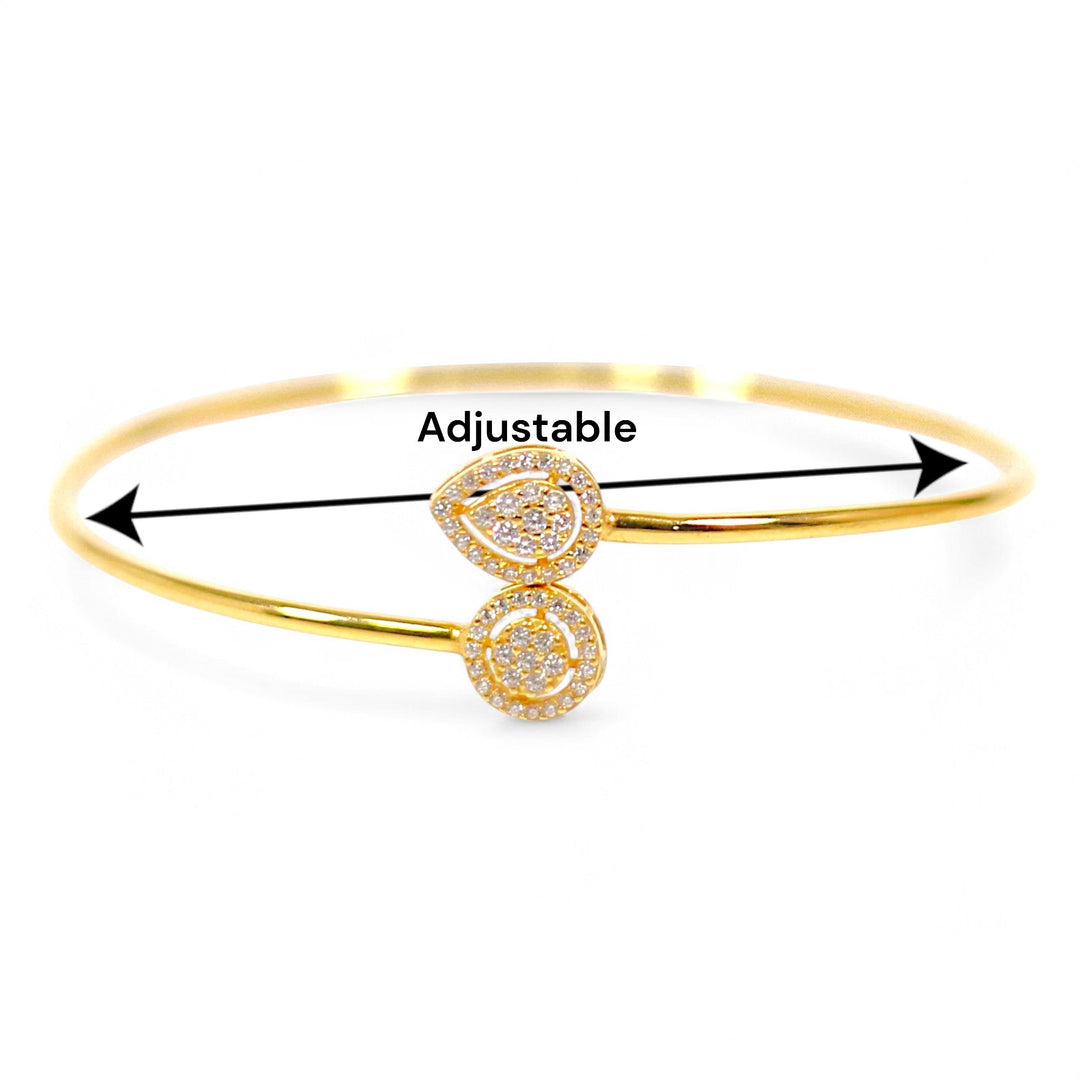 925 Sterling Silver Gold Plated CZ Bangle For Girls/Women - Taraash