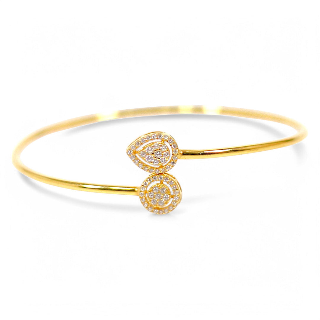 925 Sterling Silver Gold Plated CZ Bangle For Girls/Women - Taraash