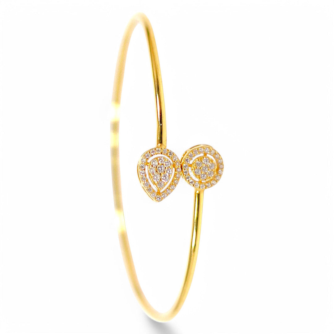 925 Sterling Silver Gold Plated CZ Bangle For Girls/Women - Taraash